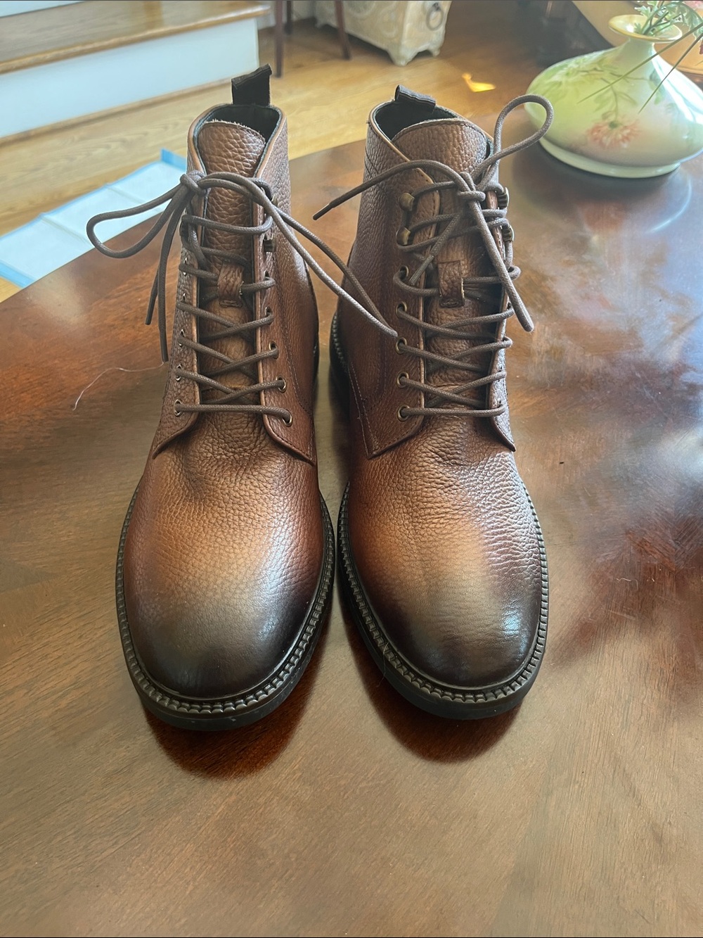 Nordstrom Men's Brown Pebble Leather Chukka Boots